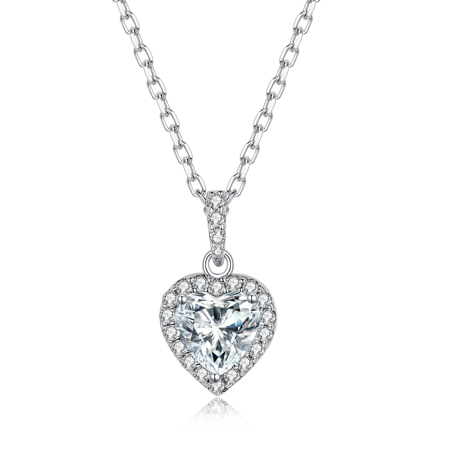 Halo 10carat Heart Shape Moissanite Necklace Planderful Shop