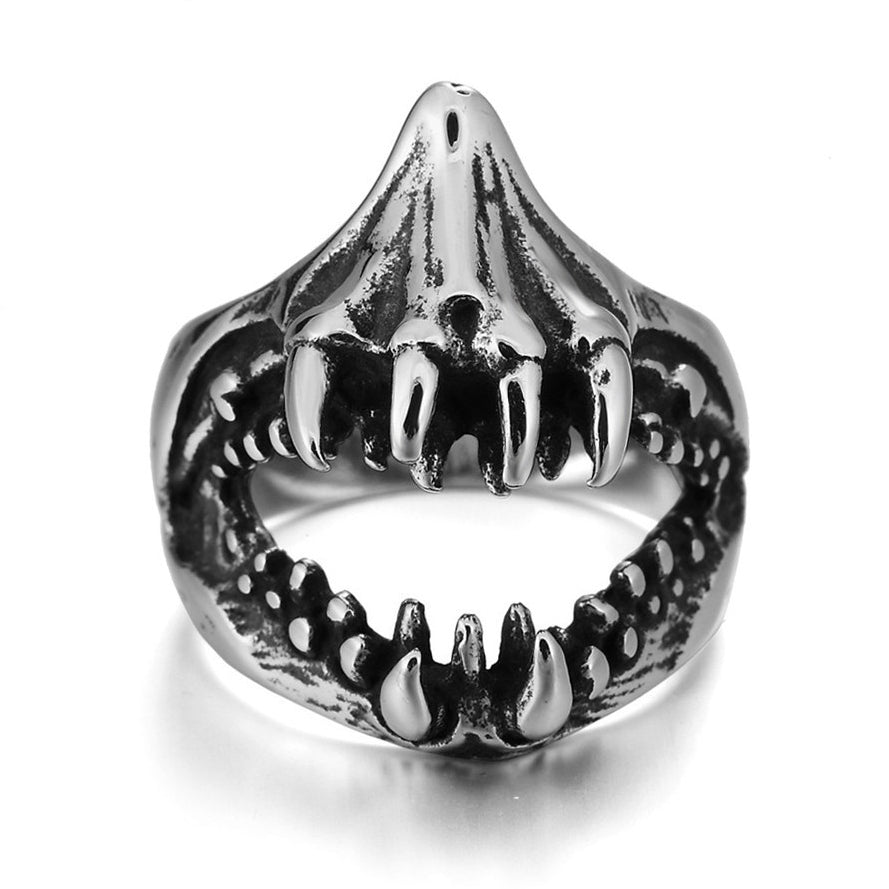 Monster Claw Teeth Titanium Steel Ring for Men