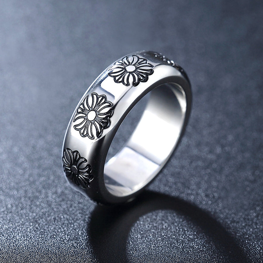 Cruciform Pattern Titanium Steel Ring for Men