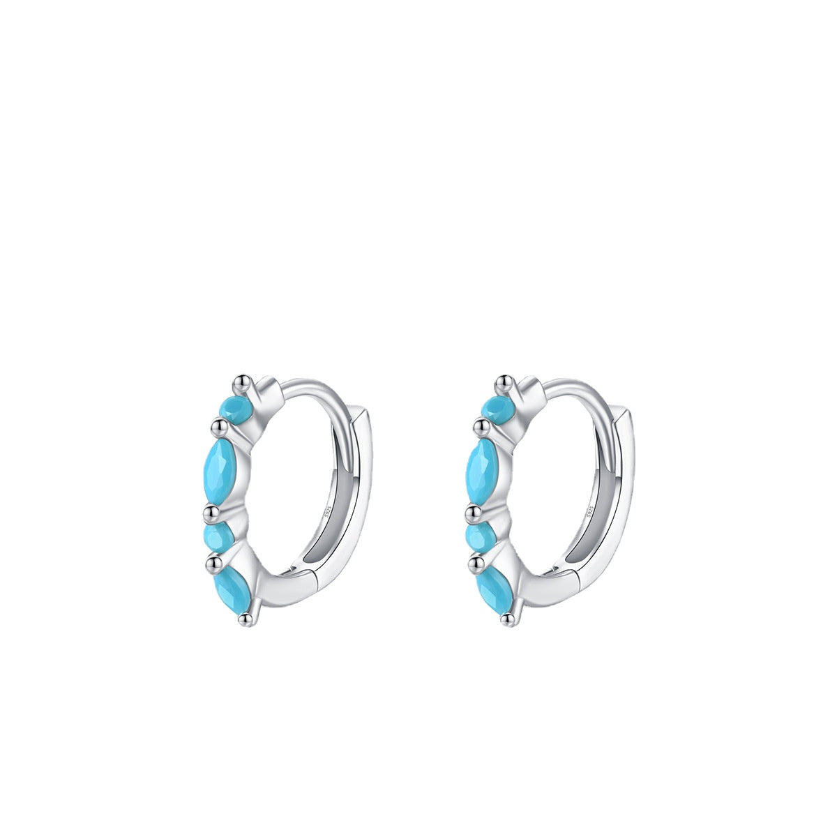 Simple and Elegant Turquoise Sterling Silver Earrings