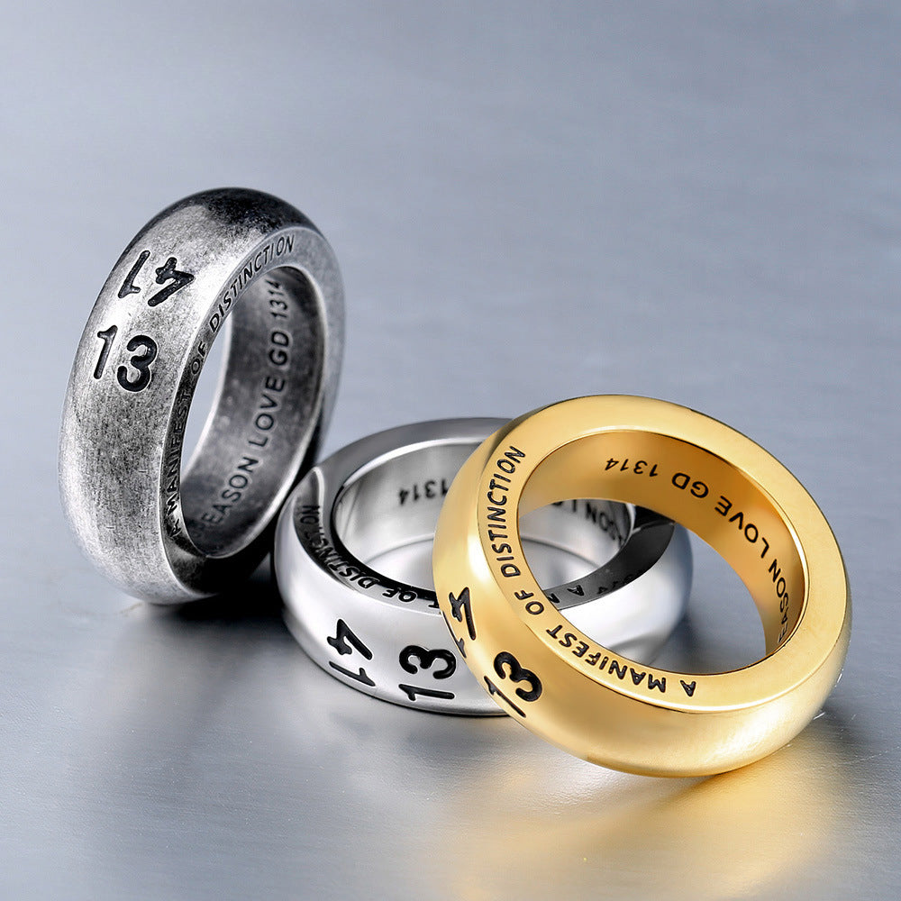 Wholesale Korean Titanium Steel 1314 Fashion Rings for Men and Women