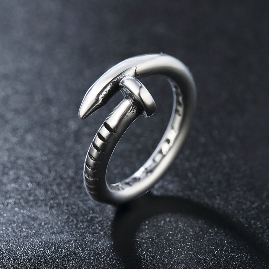 Cross Flower Nail Titanium Steel Ring for Men