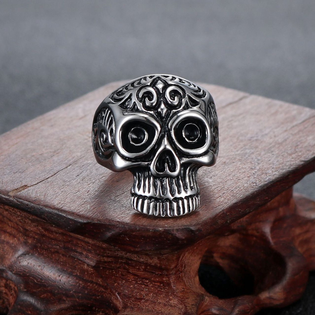 Bold Retro Religious Skull Ring - Men's Fashion Titanium Steel Jewelry