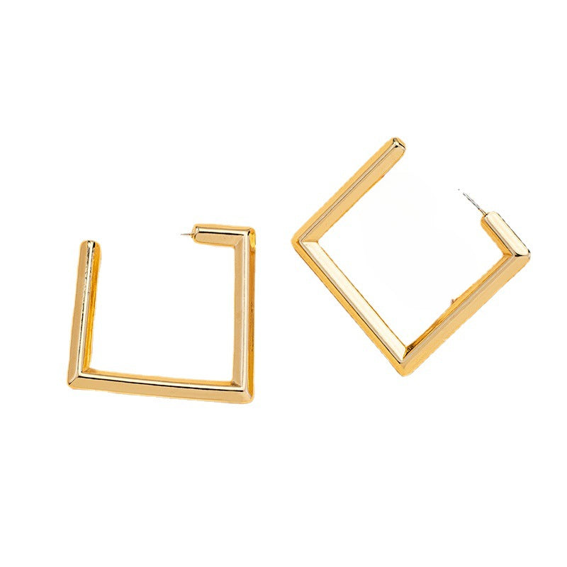 Retro Exaggerated Geometric Earrings Set with European Flair