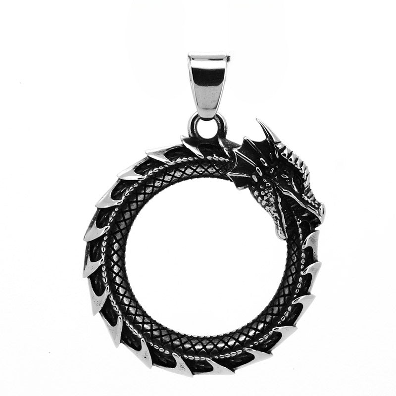 Wholesale Retro Dragon Titanium Steel Pendant for Men - Planderful Everyday Genie Collection