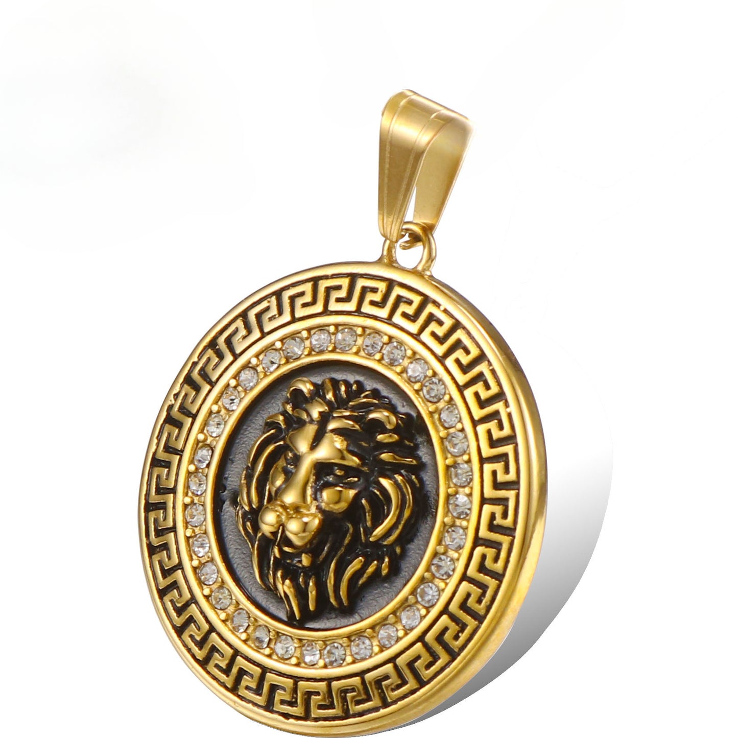 Titanium Steel Lion Head Pendant for Men - Vintage European and American Fashion Jewelry