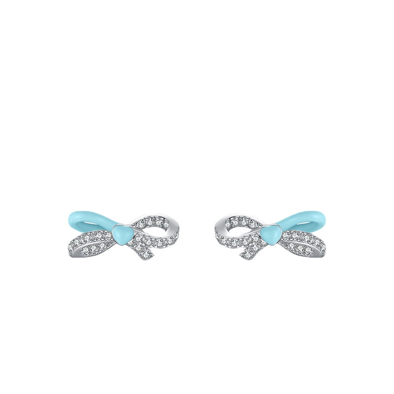 Charming S925 Sterling Silver Bow Earrings - Fashionable and Elegant