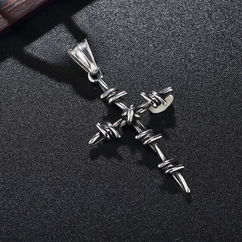 Knotted Cross Titanium Steel Pendant for Men