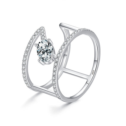 Everyday Genie Sterling Silver Zircon Ring – European and American Style Jewelry