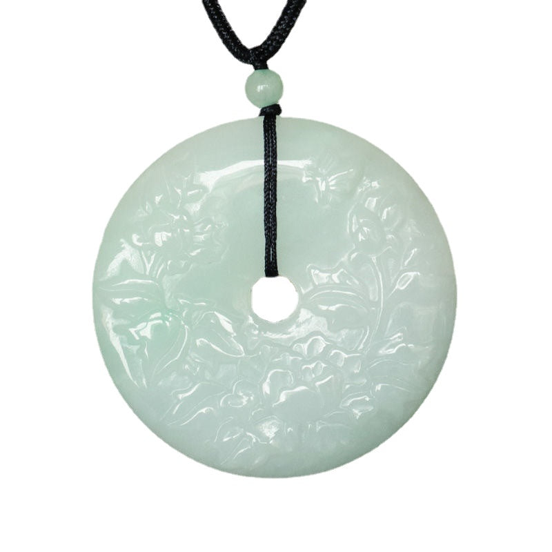 Elegant Jade Flower Pendant Necklace from Planderful Collection