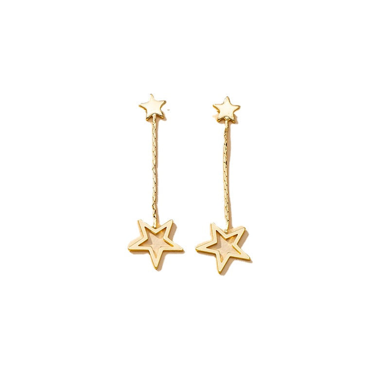 Stylish South Korean Five-Pointed Star Earrings - Vienna Verve Collection by Planderful