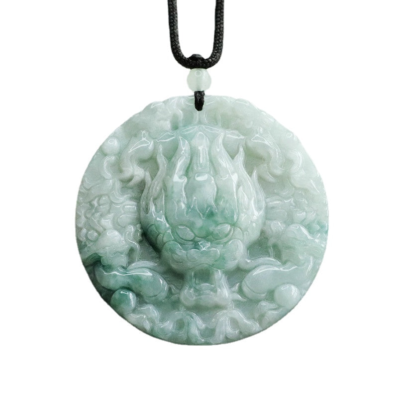 Dragon Jade Round Pendant Necklace