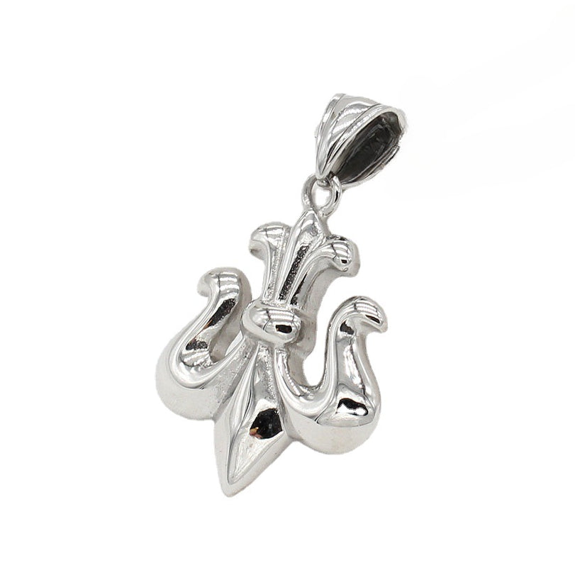 Children Flower Polished Titanium Steel Pendant for Men