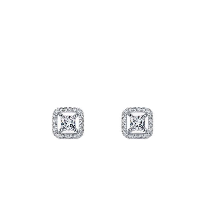 Luxurious S925 Silver Hollow Zircon Earrings for Women, Popular Cross Border Jewelry