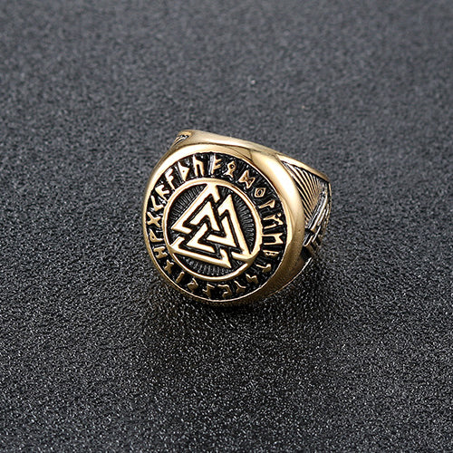 Men's Retro Viking Celtic Knot Ring - Nordic Valknut Symbol Jewelry