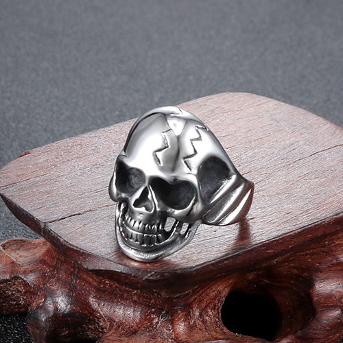 Men's Vintage Punk Titanium Steel Skull Ring - Fashionable Religious Totem Jewelry