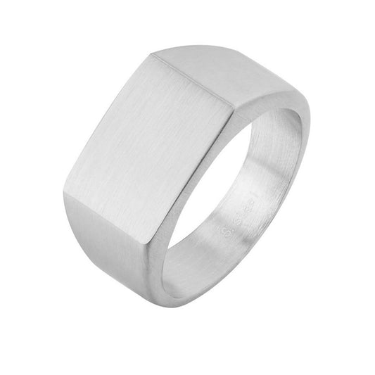 Sleek Titanium Steel Men's Ring in Black and White Korean Style