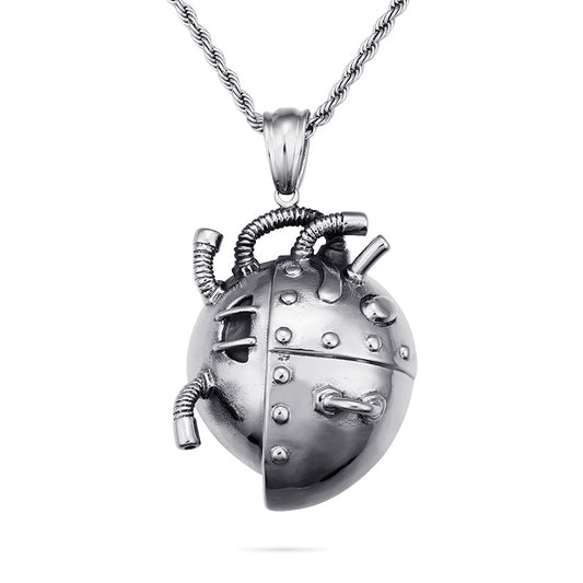 Customized Titanium Steel Heart Pendant with Unique Mechanical Design for Men