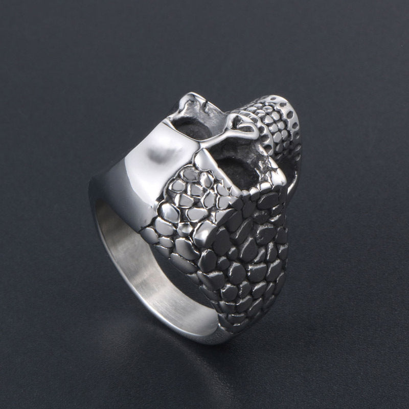 Titanium Steel Dual-Sided Skull Ring - Trendy Rock-Inspired Jewelry for Men