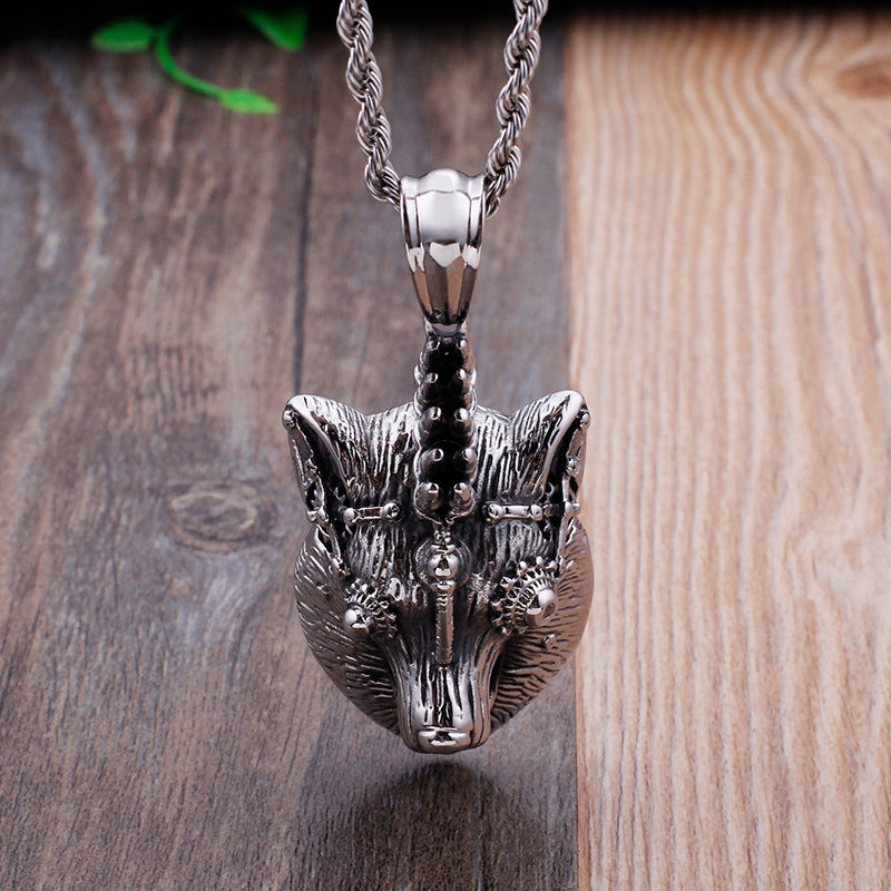 Wolf King Metal Pendant - Stylish Retro Animal Jewelry for Men