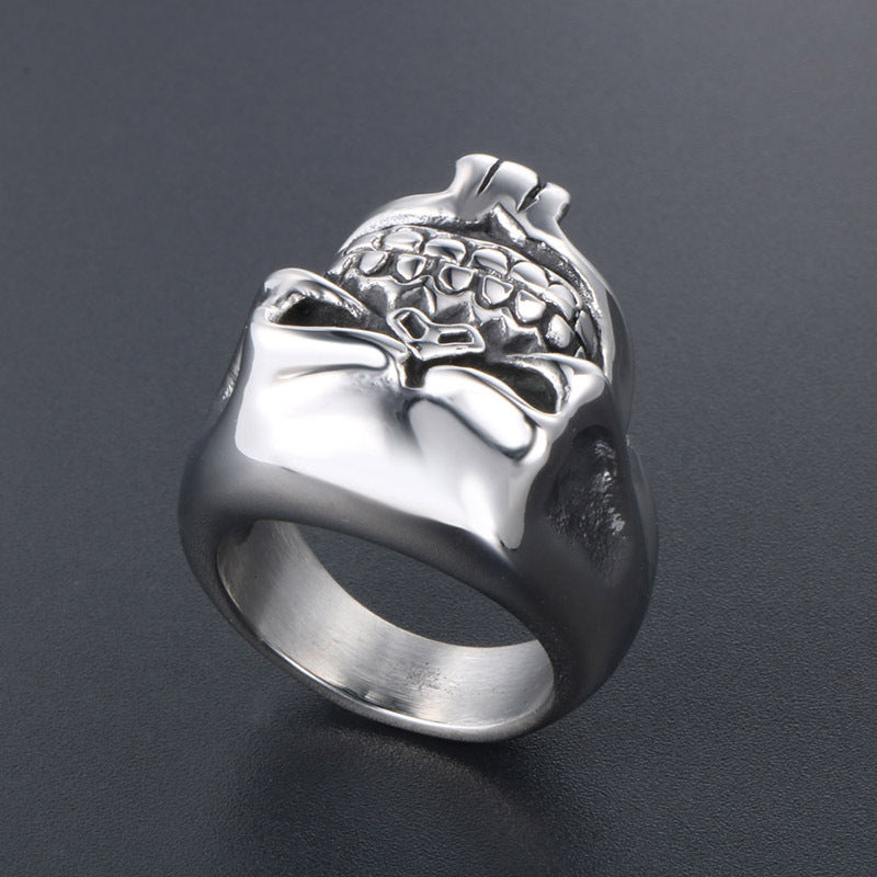 Men's Punk Skull Beard Ring - Dominant Titanium Steel Hipster Accessory for Bold Personalities