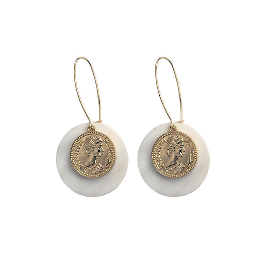 Golden Disc Dangle Earrings - Vienna Verve Collection