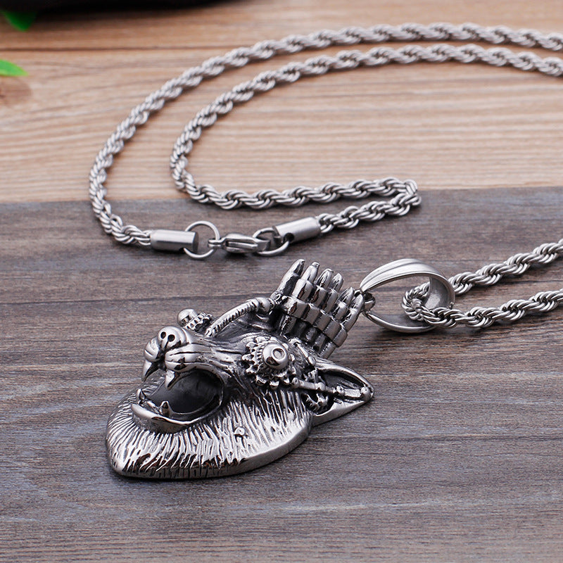 Wolf King Metal Pendant - Stylish Retro Animal Jewelry for Men