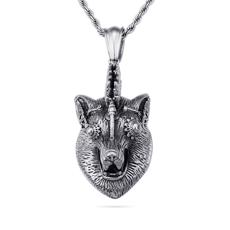 Wolf King Metal Pendant - Stylish Retro Animal Jewelry for Men