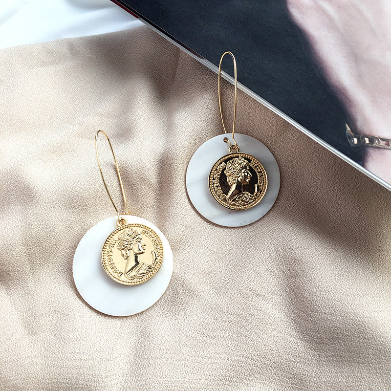 Golden Disc Dangle Earrings - Vienna Verve Collection