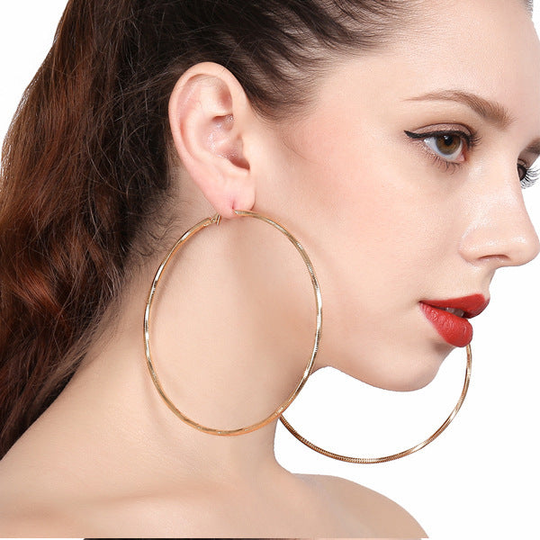 European Style Street Photo Earrings with Geometric Exaggeration