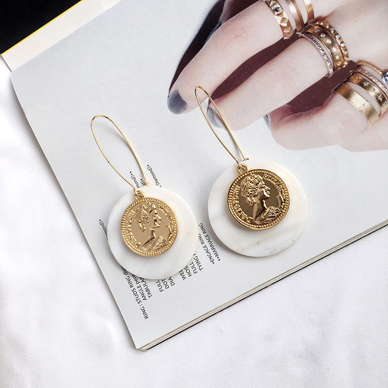 Golden Disc Dangle Earrings - Vienna Verve Collection