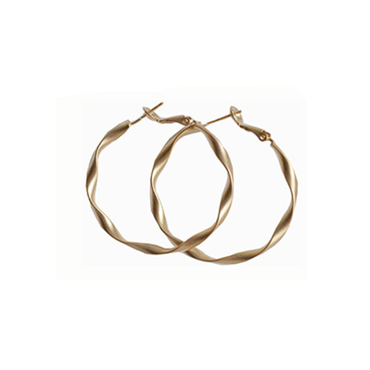 European Cross-border Matte Gold Metal Statement Earrings with Minimalist Design