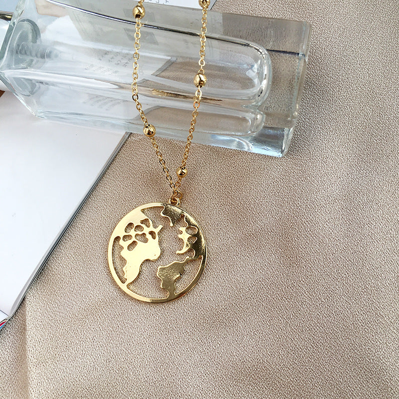 Worldly Charm Alloy Necklace - Elegant Sweater Chain for Women