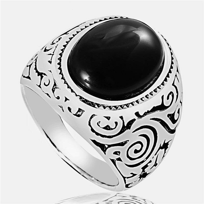 Titanium Steel Punk-Inspired Stainless Steel Ring for Men - Retro Trend Directly from the Manufacturer