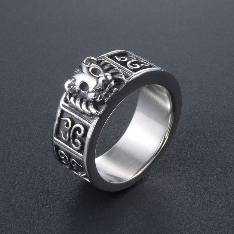 Retro Lion Head Titanium Steel Ring for Men - Wholesale Accessories