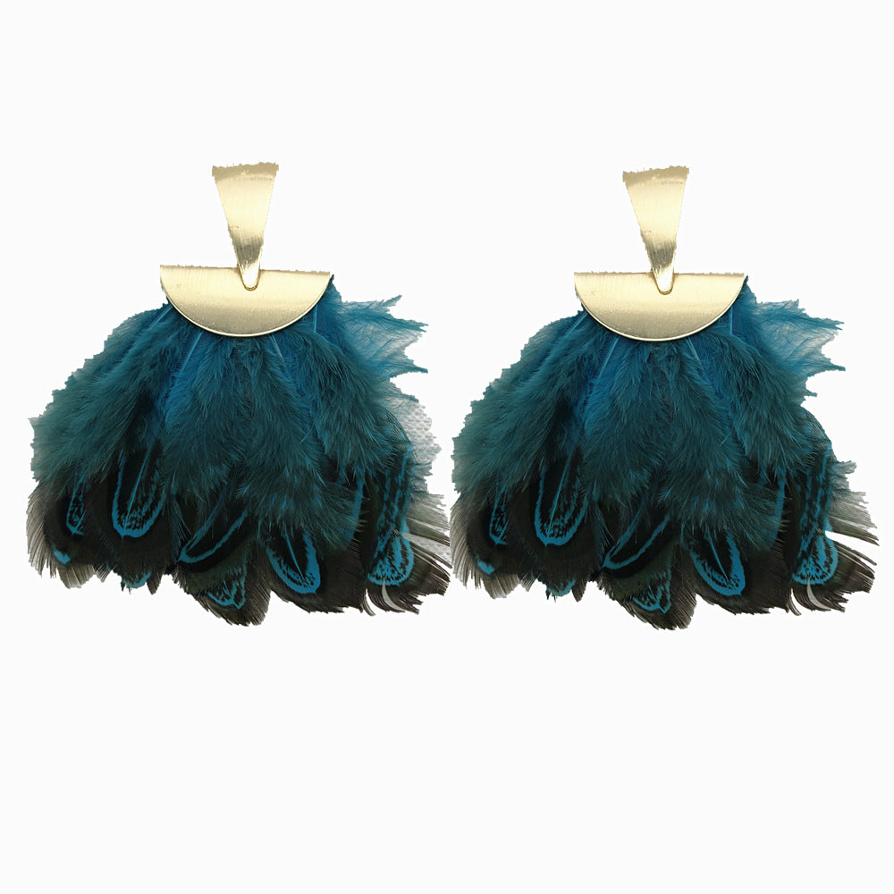 Feather Vibe Statement Earrings - Trendy Cross-Border Fashion Jewelry on AliExpress