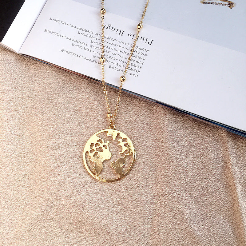 Worldly Charm Alloy Necklace - Elegant Sweater Chain for Women