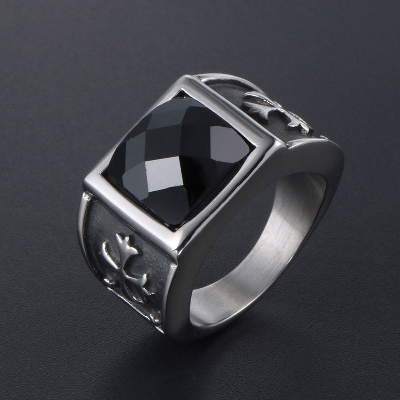 Personalized Two-Tone Gothic Couple Ring for Men - Statement Jewelry Accessory