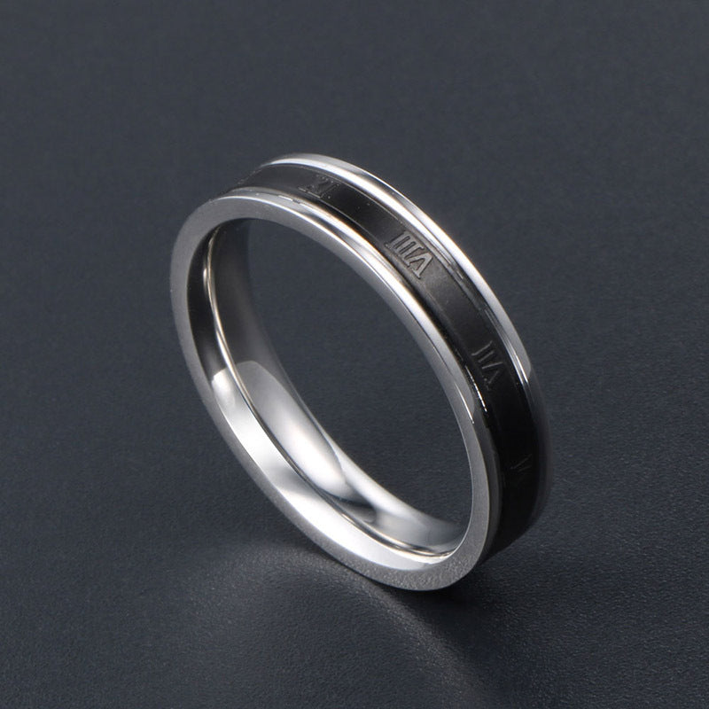 Punk Street Style Titanium Steel Ring for Men - Japanese and Korean Fashion Element Design