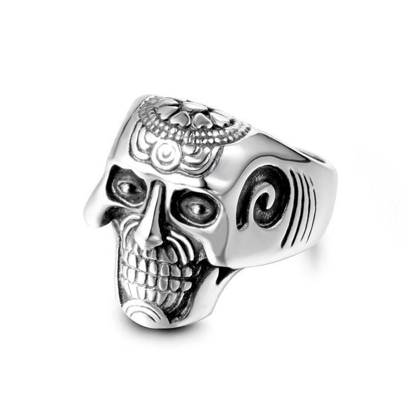 Men's Punk Gothic Skull Ring in Titanium Steel – Wholesale Jewelry for Unique Personalities