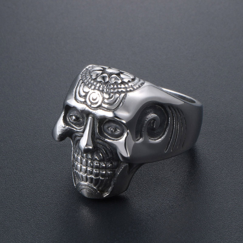 Men's Punk Gothic Skull Ring in Titanium Steel – Wholesale Jewelry for Unique Personalities