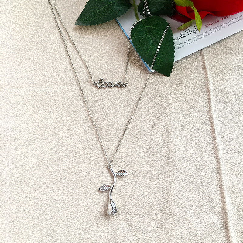 Romantic European and American Love Letter Necklace - Vienna Verve Collection