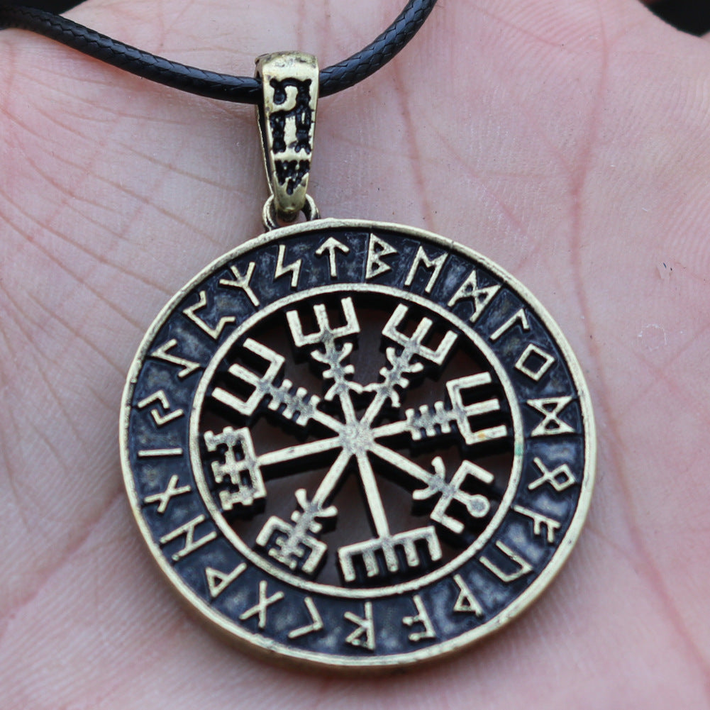 Viking Compass Rune Necklace Pendant - Norse Legacy Collection