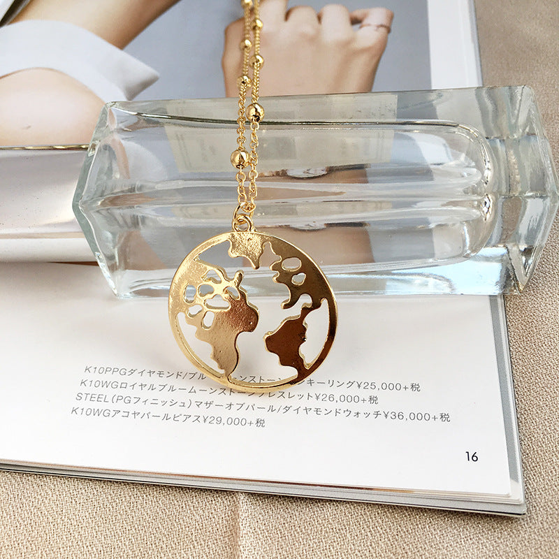 Worldly Charm Alloy Necklace - Elegant Sweater Chain for Women