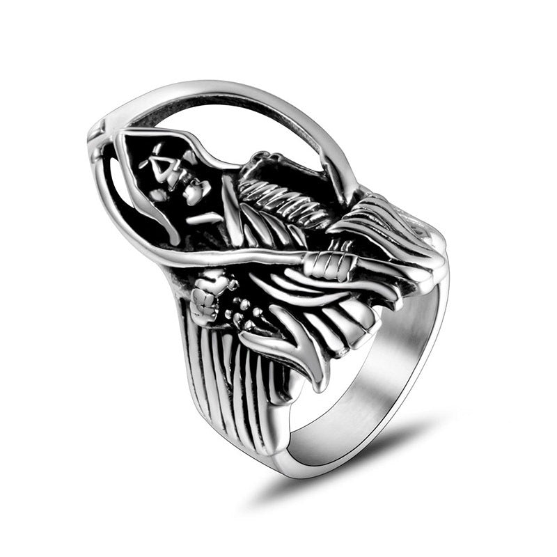 Timeless Elegance: Men's Retro Titanium Steel Ring - Personalized Trendy Jewelry for Modern Men