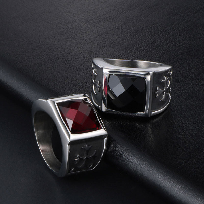 Personalized Two-Tone Gothic Couple Ring for Men - Statement Jewelry Accessory