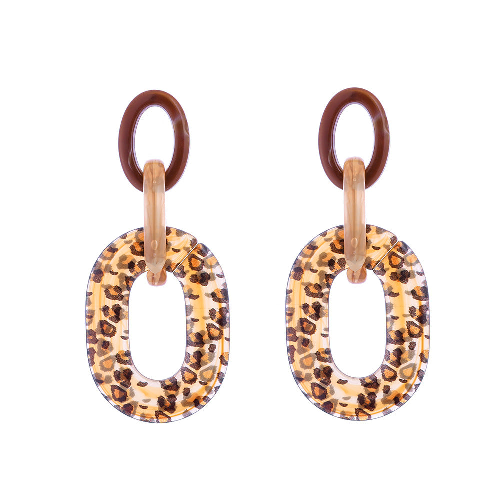 Leopard Print Acetate Resin Earrings - Vienna Verve Collection