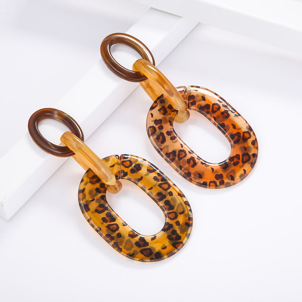 Leopard Print Acetate Resin Earrings - Vienna Verve Collection