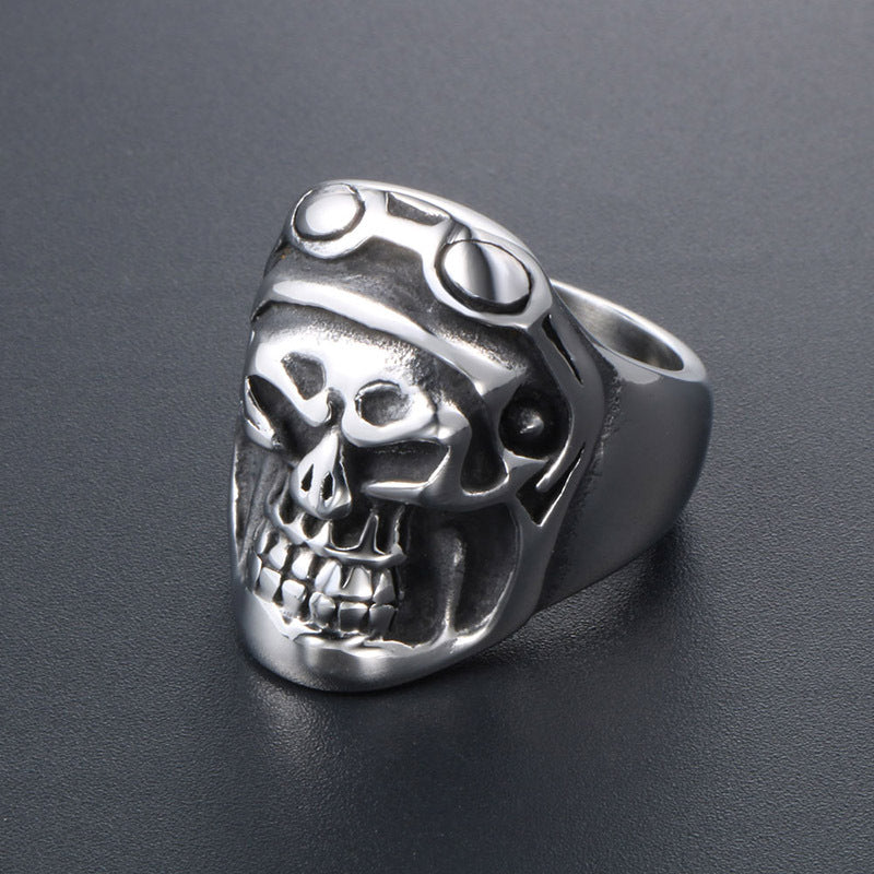 Men's Titanium Steel Skull Ring - Unique and Humorous Index Finger Jewelry