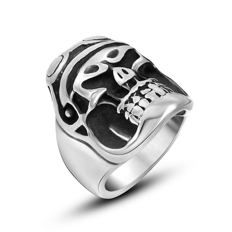 Men's Titanium Steel Skull Ring - Unique and Humorous Index Finger Jewelry